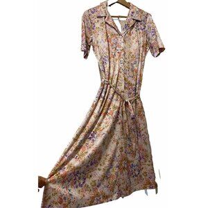 Second Round Vintage Dress Floral  Size 16.5 L/XL Peasant Cottagecore Romantic